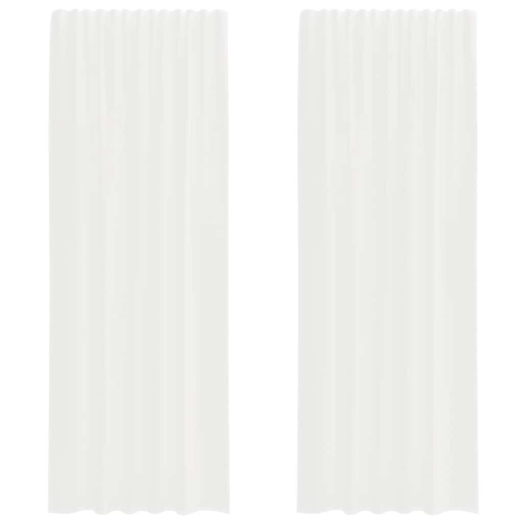 Gordijnen voile met roedezakken 2 st wit