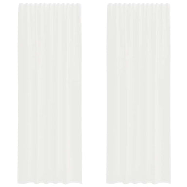 Gordijnen voile met roedezakken 2 st wit