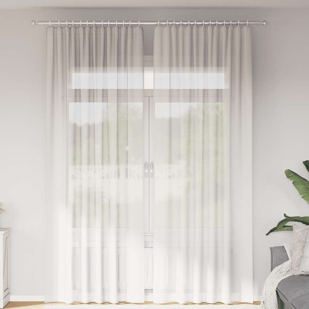 Gordijnen voile met roedezakken 2 st wit