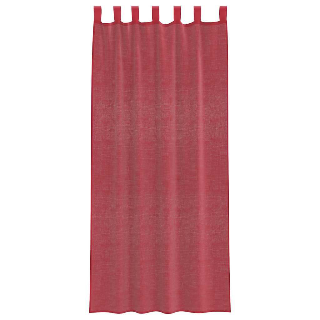 Gordijnen voile met roedezakken 2 st wijnrood
