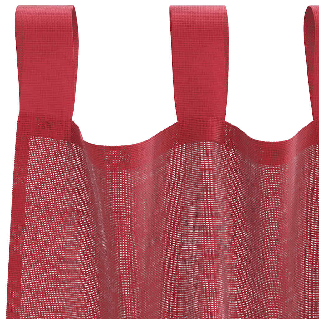 Gordijnen voile met roedezakken 2 st wijnrood