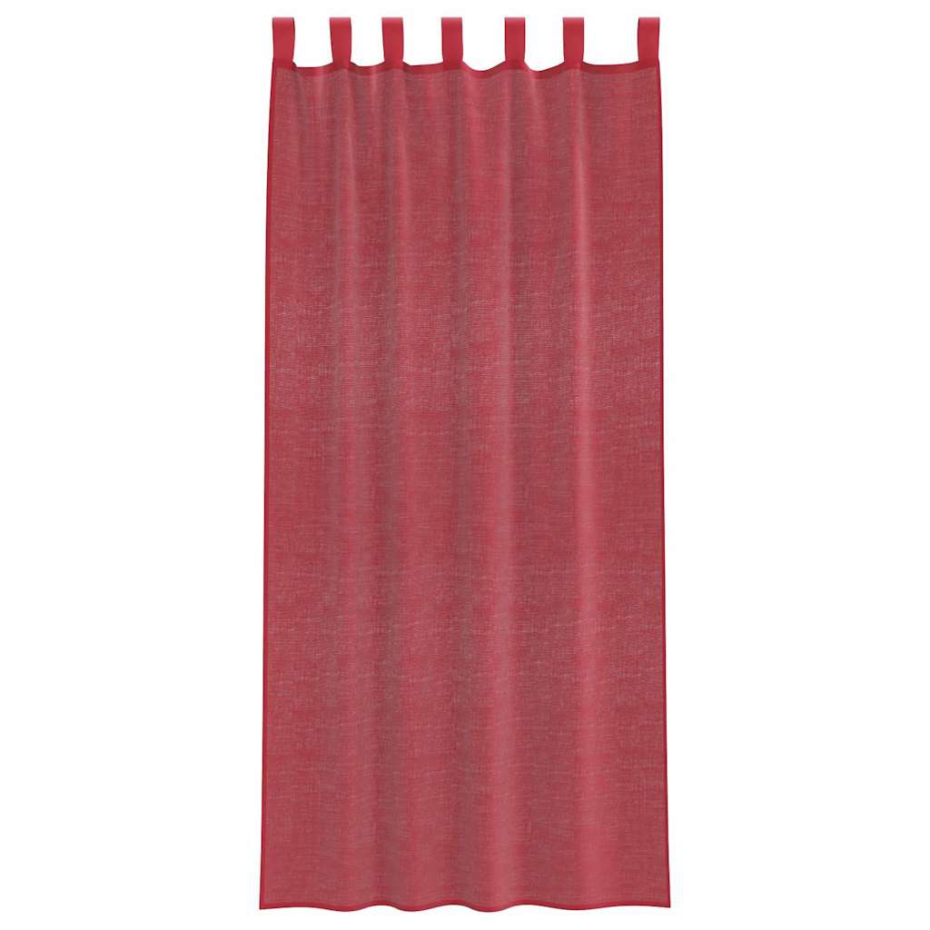 Gordijnen voile met roedezakken 2 st wijnrood
