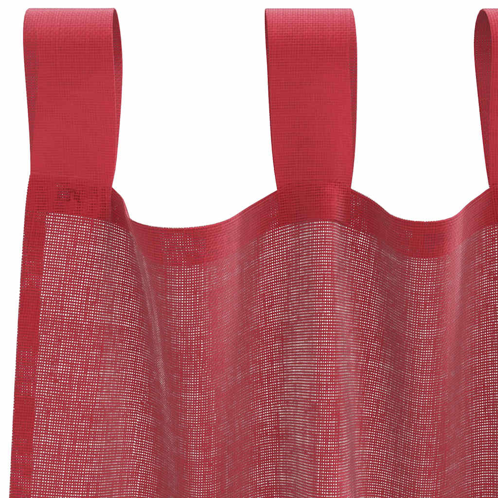 Gordijnen voile met roedezakken 2 st wijnrood