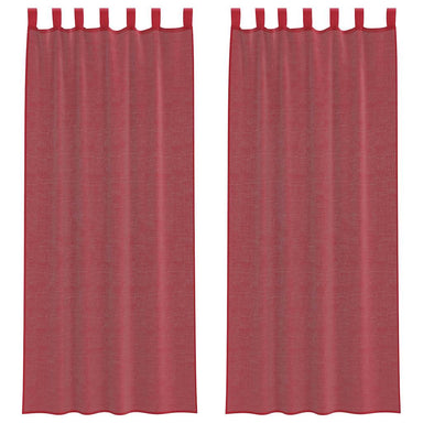 Gordijnen voile met roedezakken 2 st wijnrood