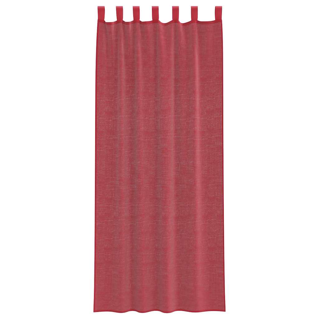 Gordijnen voile met roedezakken 2 st wijnrood