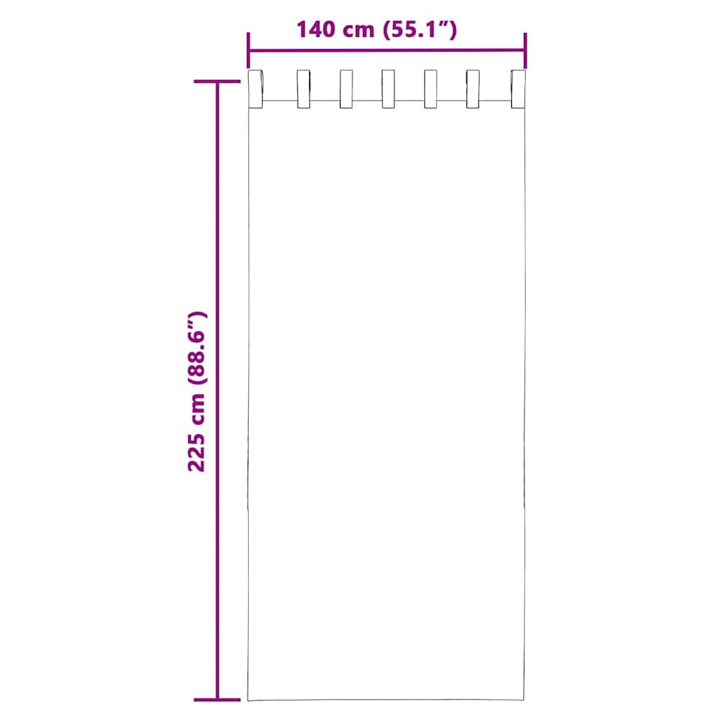 Gordijnen voile met tab top 2 st zwart