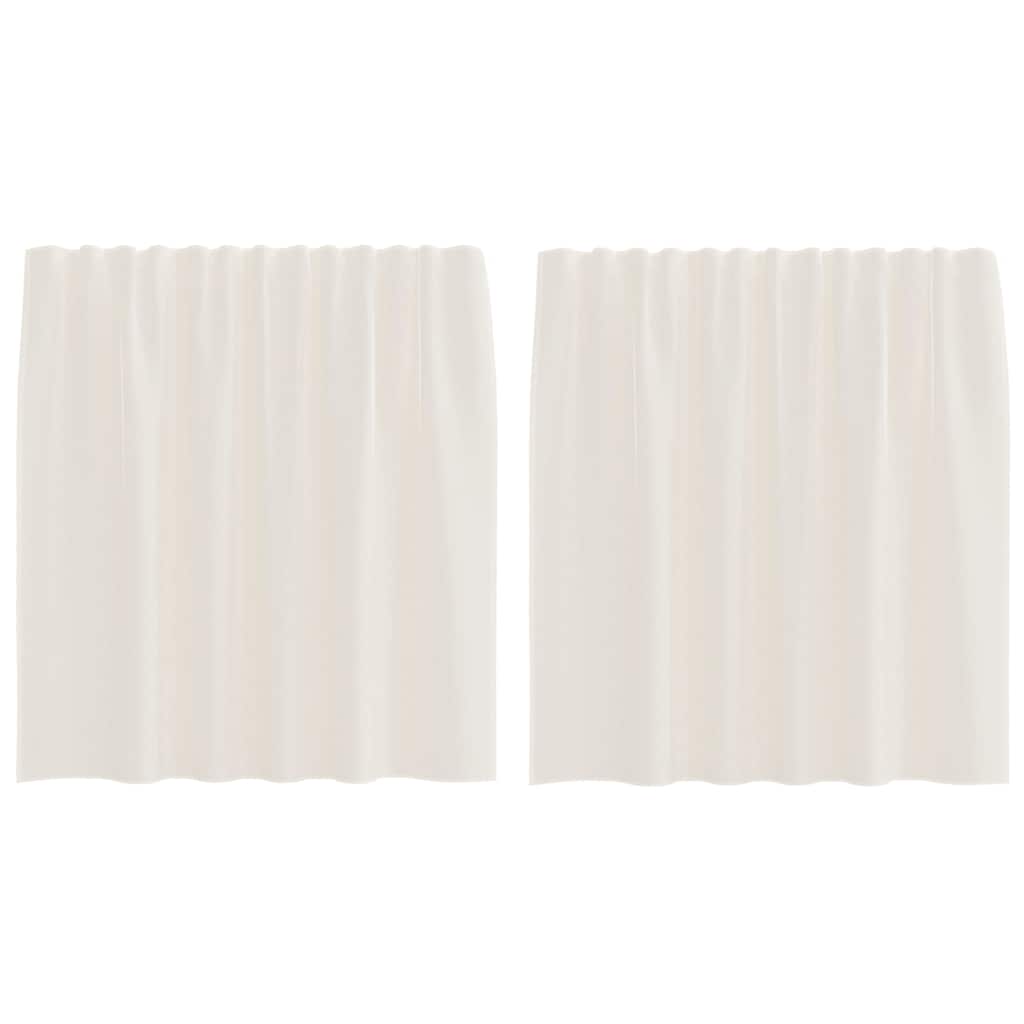 Gordijnen voile met Tab Top 2 st crèmekleurig
