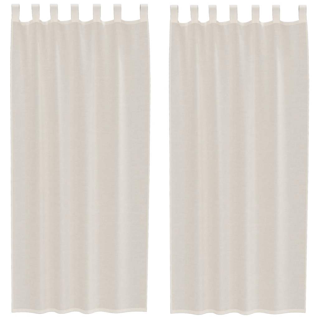 Gordijnen voile met Tab Top 2 st crèmekleurig
