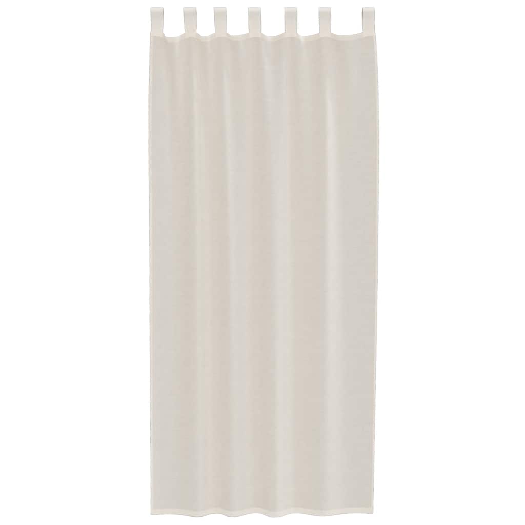 Gordijnen voile met Tab Top 2 st crèmekleurig