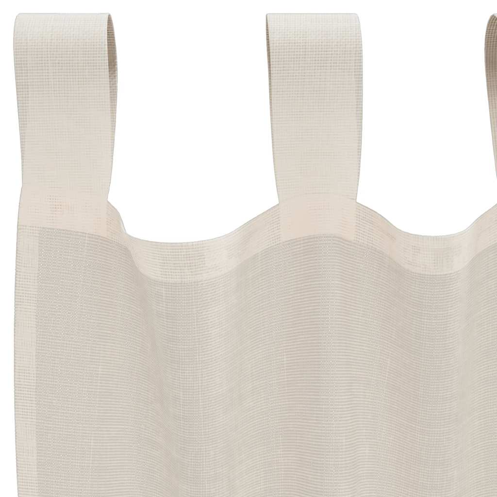 Gordijnen voile met Tab Top 2 st crèmekleurig