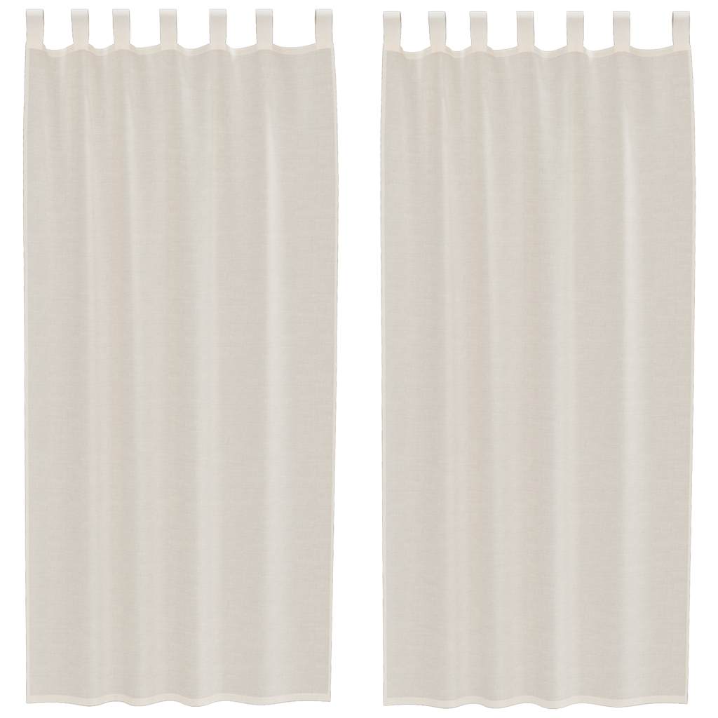 Gordijnen voile met Tab Top 2 st crèmekleurig