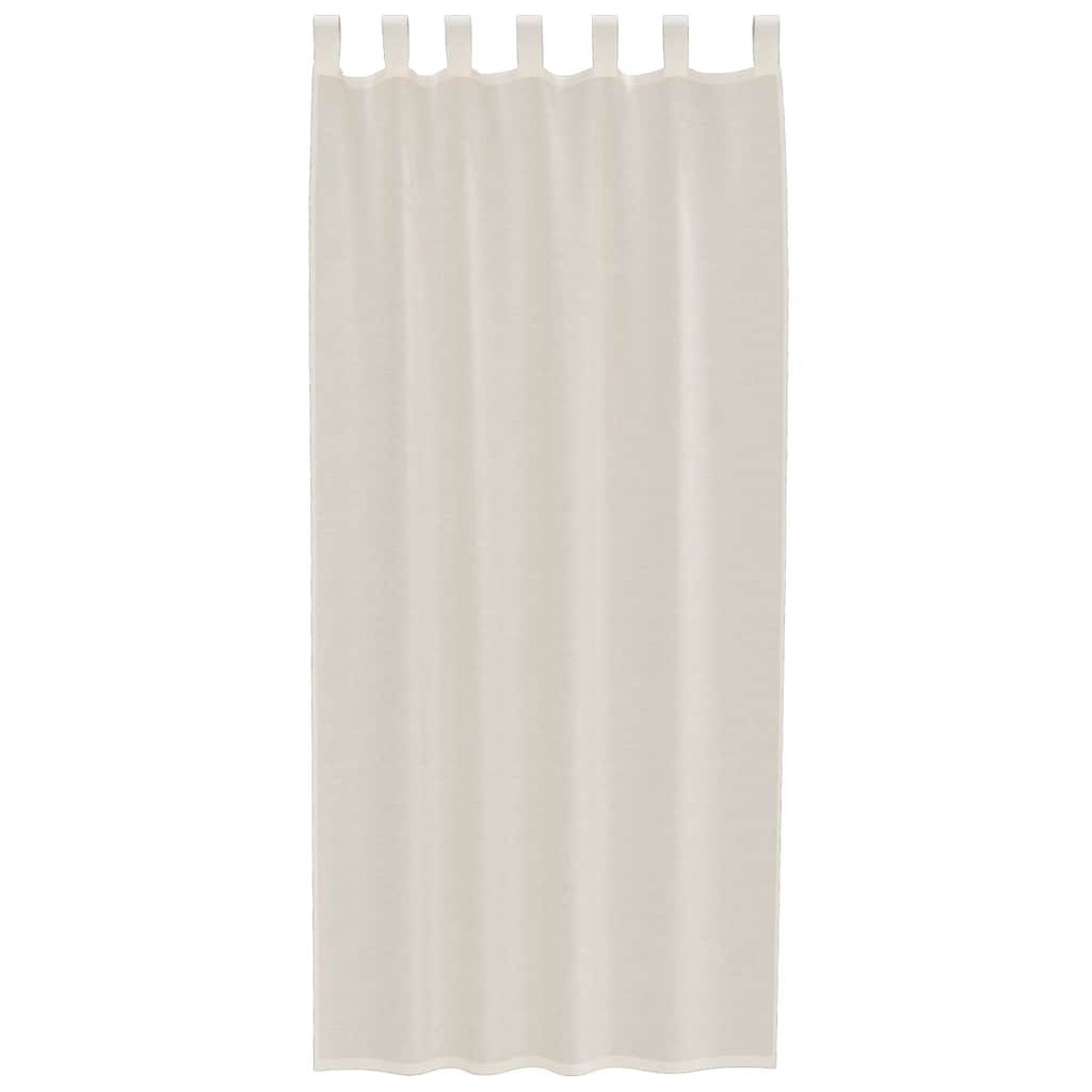 Gordijnen voile met Tab Top 2 st crèmekleurig