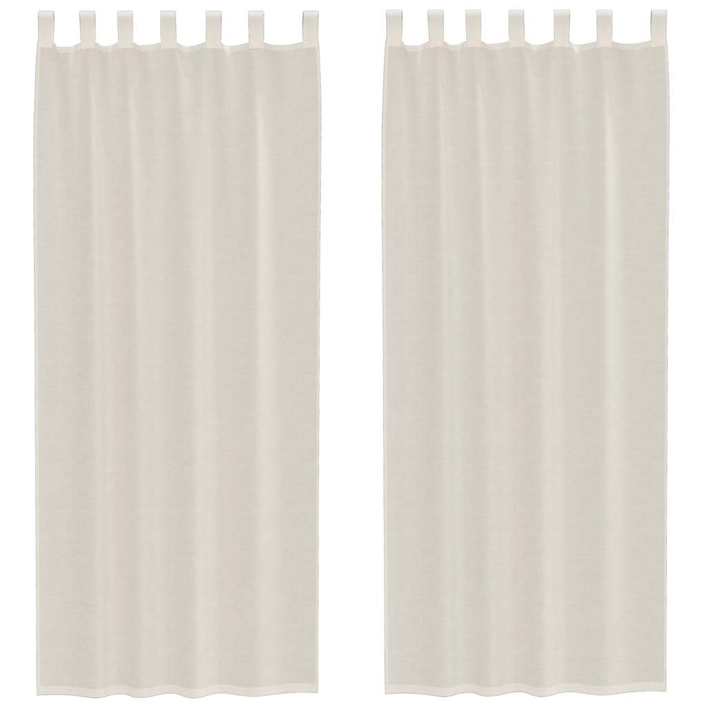 Gordijnen voile met Tab Top 2 st crèmekleurig