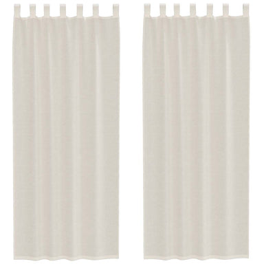 Gordijnen voile met Tab Top 2 st crèmekleurig