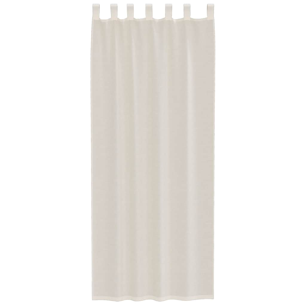 Gordijnen voile met Tab Top 2 st crèmekleurig