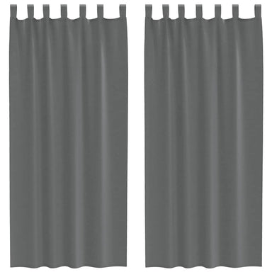 Gordijnen voile met lussen 2 st 140x225 cm donkergrijs