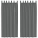 Gordijnen voile met lussen 2 st 140x225 cm donkergrijs
