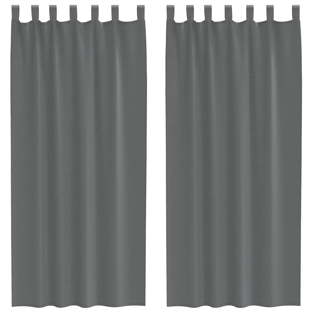 Gordijnen voile met lussen 2 st 140x245 cm donkergrijs