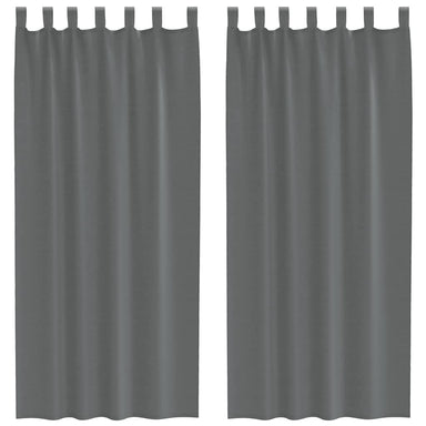 Gordijnen voile met lussen 2 st 140x245 cm donkergrijs