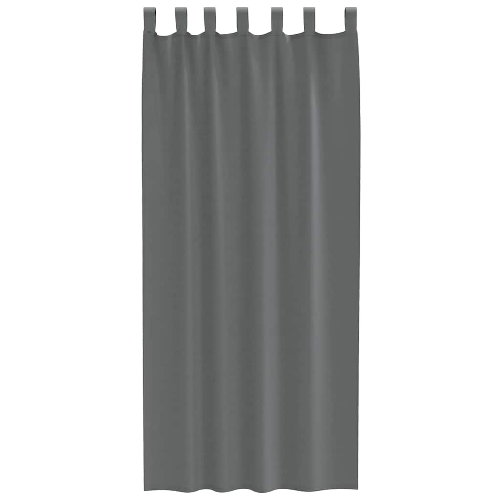 Gordijnen voile met lussen 2 st 140x245 cm donkergrijs