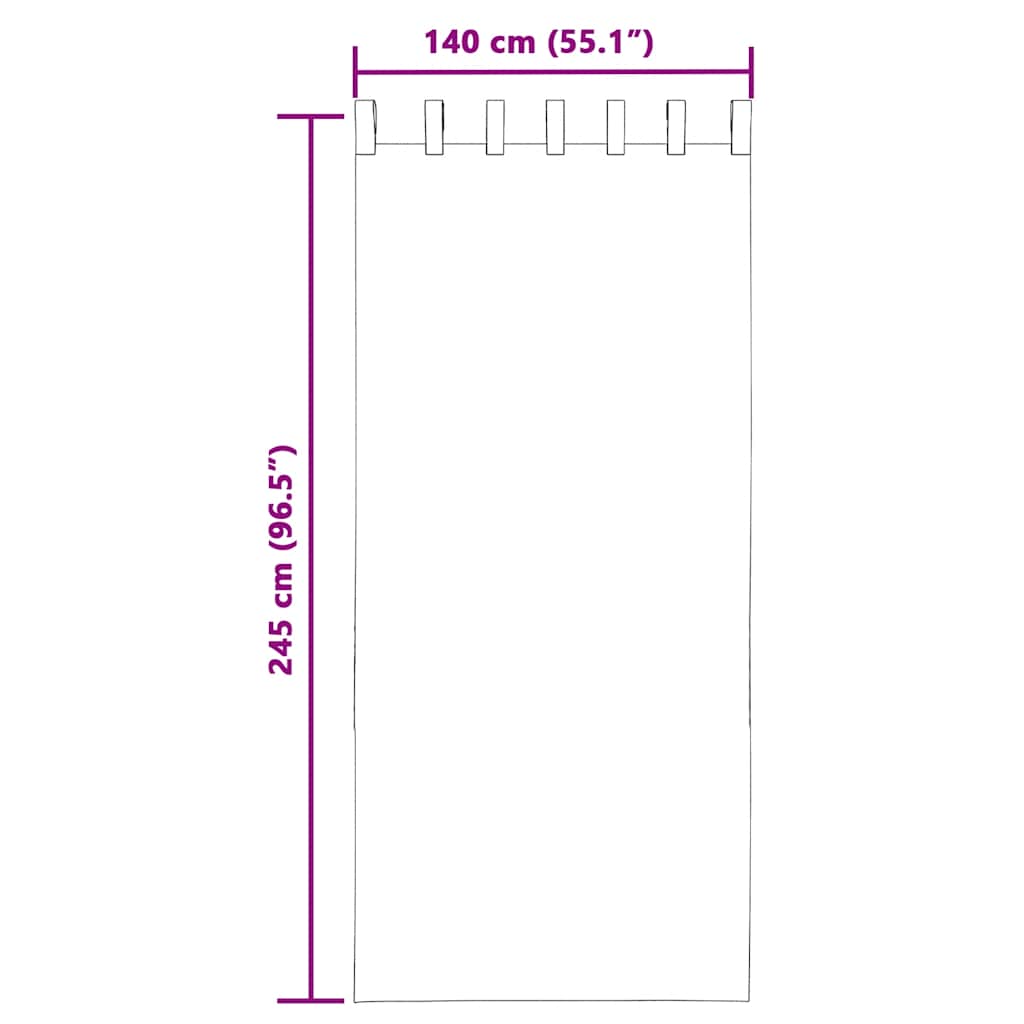 Gordijnen voile met lussen 2 st 140x245 cm donkergrijs