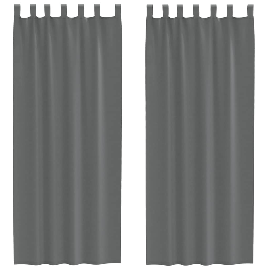 Gordijnen voile met lussen 2 st 140x260 cm donkergrijs
