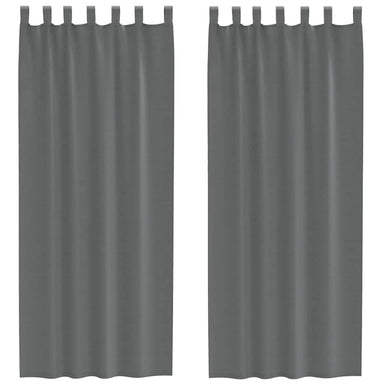 Gordijnen voile met lussen 2 st 140x260 cm donkergrijs
