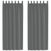 Gordijnen voile met lussen 2 st 140x260 cm donkergrijs