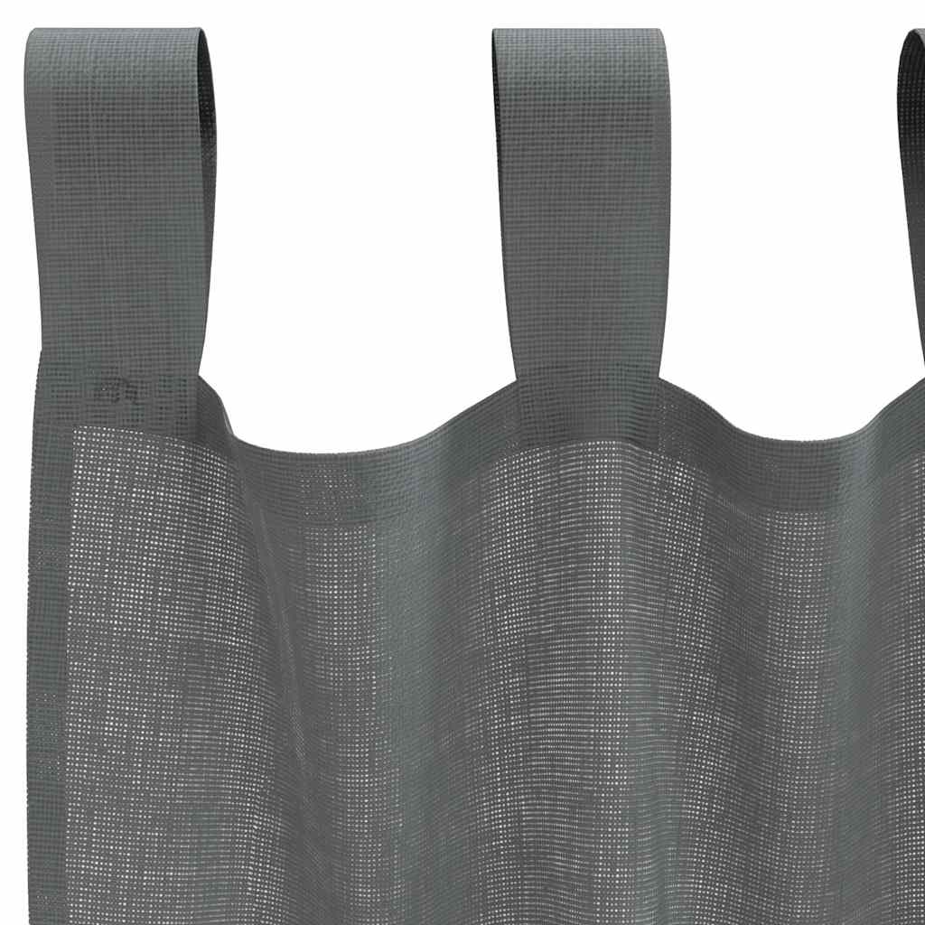 Gordijnen voile met lussen 2 st 140x260 cm donkergrijs