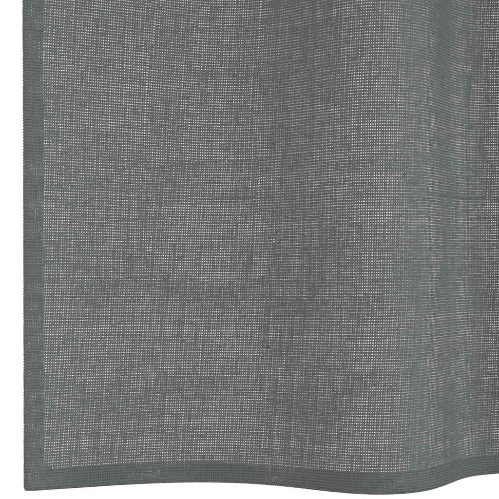 Gordijnen voile met lussen 2 st 140x260 cm donkergrijs