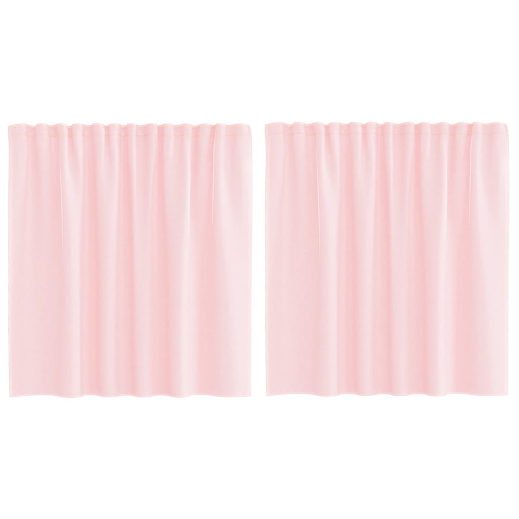 Gordijnen voile met lussen 2 st 140x140 cm lichtroze