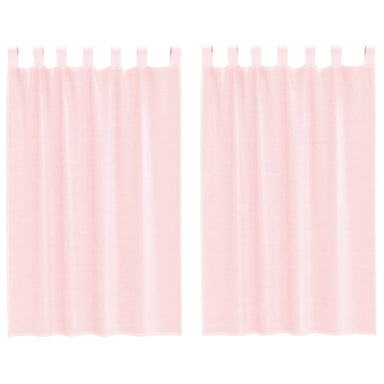 Gordijnen voile met lussen 2 st 140x175 cm lichtroze
