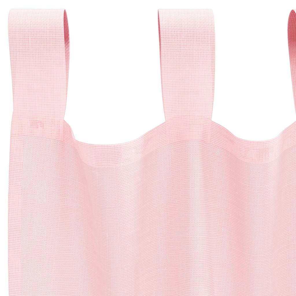 Gordijnen voile met lussen 2 st 140x175 cm lichtroze