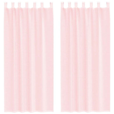 Gordijnen voile met lussen 2 st 140x225 cm lichtroze