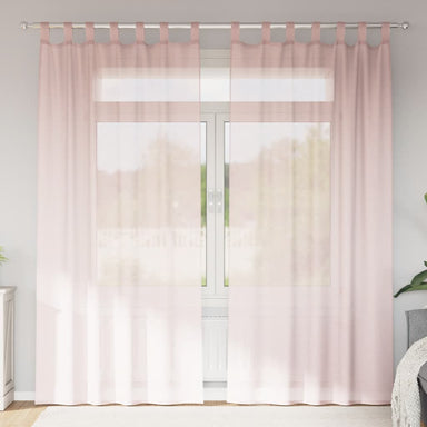 Gordijnen voile met lussen 2 st 140x225 cm lichtroze