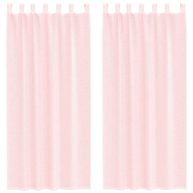 Gordijnen voile met lussen 2 st 140x245 cm lichtroze