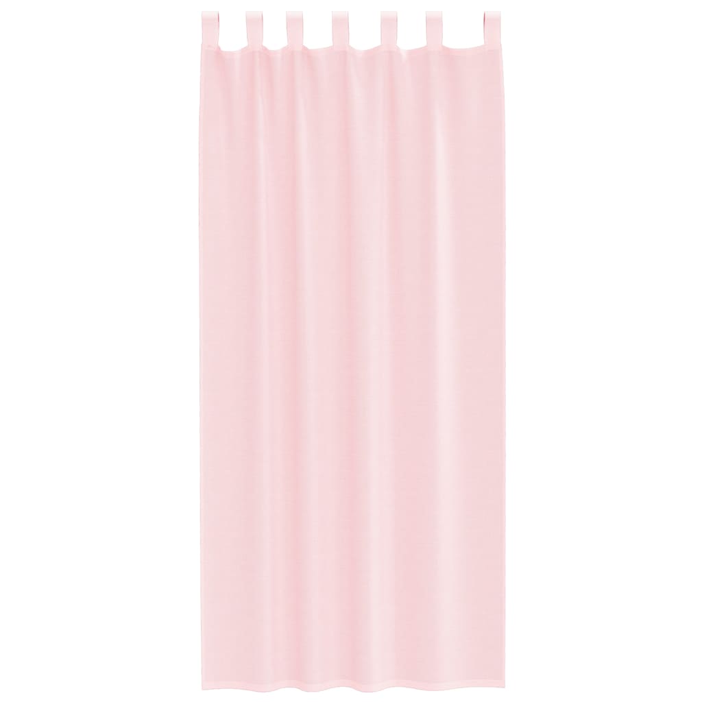 Gordijnen voile met lussen 2 st 140x245 cm lichtroze