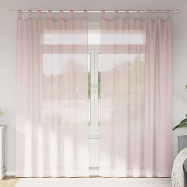 Gordijnen voile met lussen 2 st 140x245 cm lichtroze