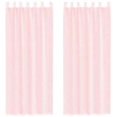 Gordijnen voile met lussen 2 st 140x260 cm lichtroze