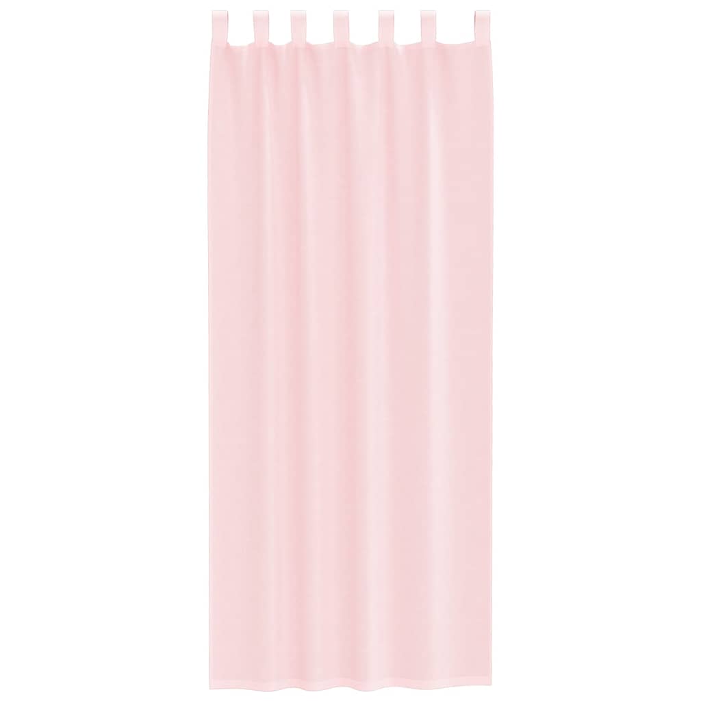 Gordijnen voile met lussen 2 st 140x260 cm lichtroze