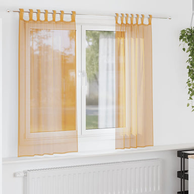 Gordijnen voile met lussen 2 st 140x175 cm oranje