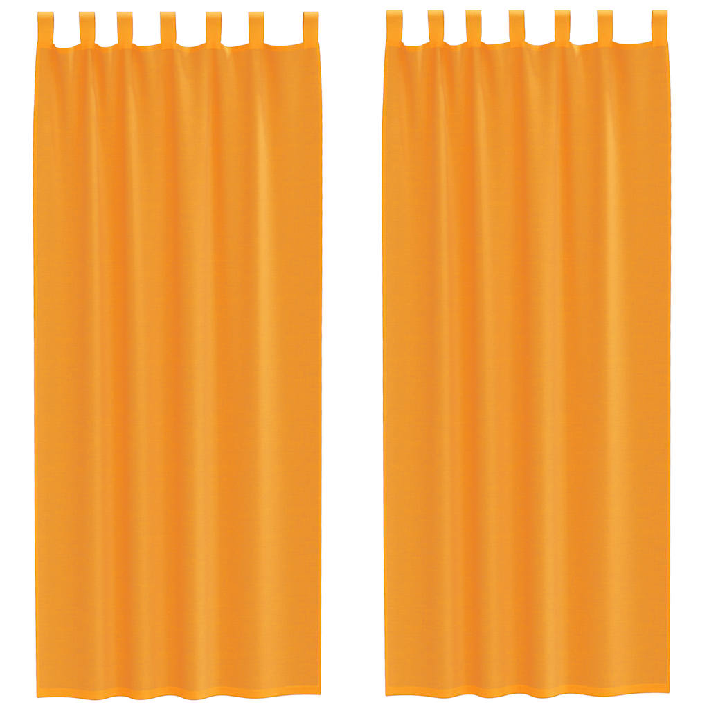 Gordijnen Voile met lussen 2 st 140x260 cm oranje