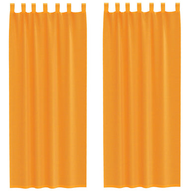 Gordijnen Voile met lussen 2 st 140x260 cm oranje