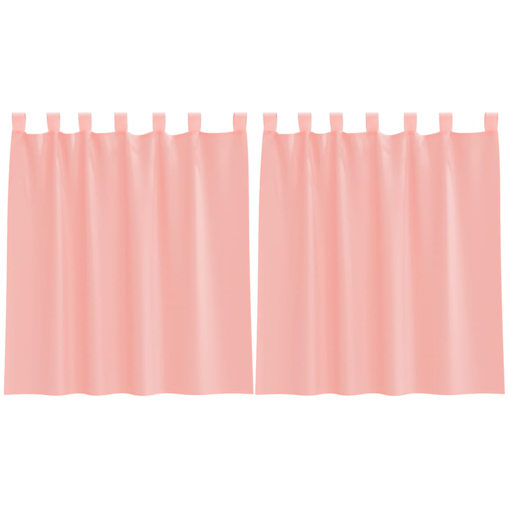 Gordijnen voile met lussen 2 st 140x140 cm roze