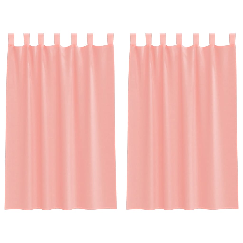 Gordijnen met lussen 2 st 140x175 cm roze