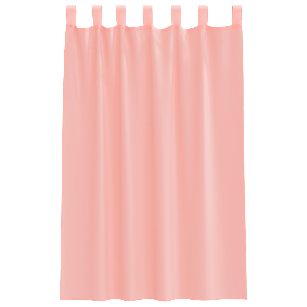 Gordijnen met lussen 2 st 140x175 cm roze