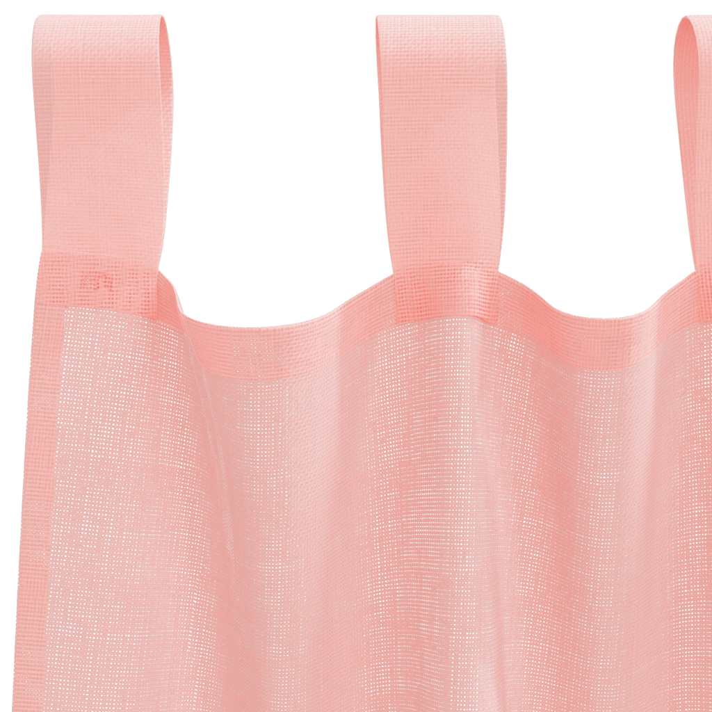 Gordijnen met lussen 2 st 140x175 cm roze