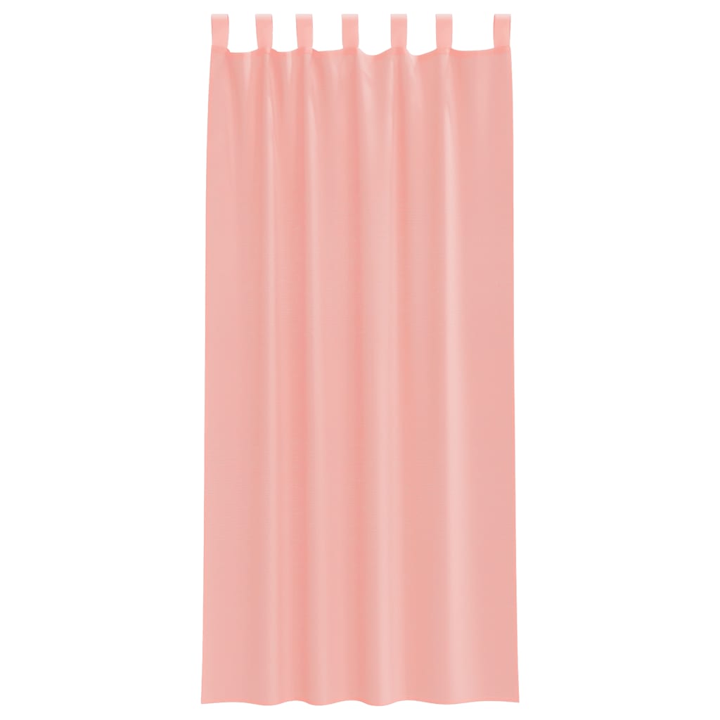 Gordijnen voile met lussen 2 st 140x225 cm roze