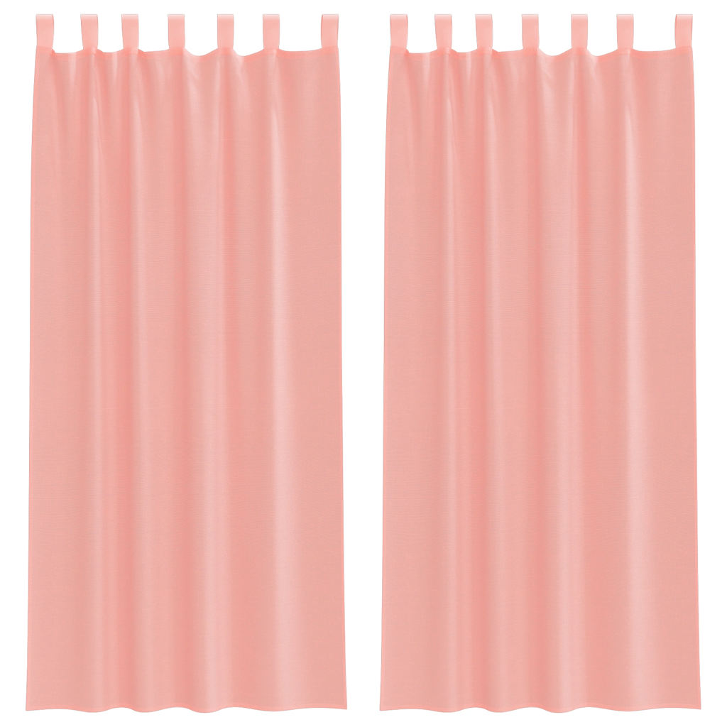 Gordijnen met lussen 2 st 140x245 cm roze