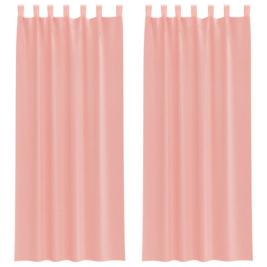 Gordijnen voile met lussen 2 st 140x260 cm roze